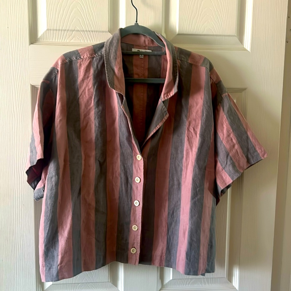 Madewell striped linen top.